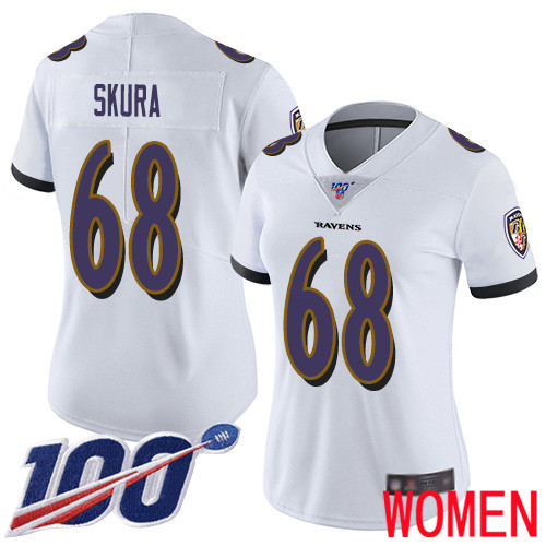 Baltimore Ravens Limited White Women Matt Skura Road Jersey NFL Football #68 100th Season Vapor Untouchable